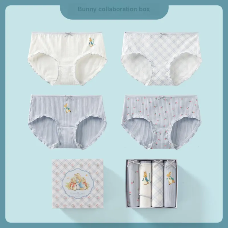 Caramella x Peter Rabbit/, Underwear Gift Box Women's 4 Pack Mixed Color-2