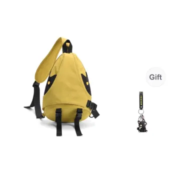 NOXXON Nylon Sling Bag Regular Unisex Obsidian Black/Khaki/Mustard Yellow