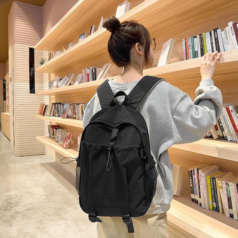 KAMLUI Nylon Backpack Regular Unisex Ecru/Black/Burgundy/Orange-11
