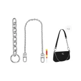 (실버) Beveled 단면 버클 16cm + 장식 체인 40cm + 포함된 플랫헤드 스크루드라이버