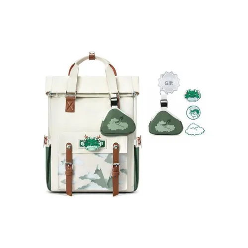 MR.ACE HOMME Полиэстер Большая вместимость Компьютерный рюкзак Для поездок на работу Дорожный рюкзак Стандартный Унисекс Облака Зеленый