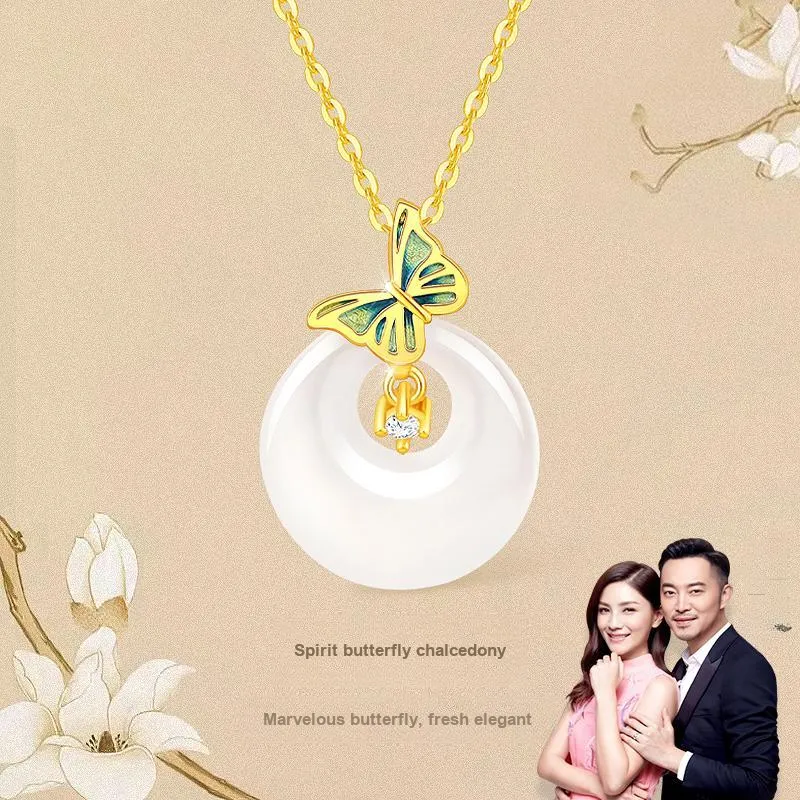 JINLIUFUJIXIANG Chalcedony Necklaces Women's-2