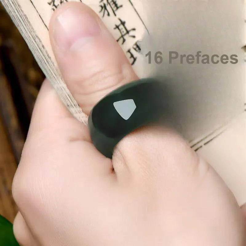 Lingxiang Yurun Hetian Jade Rings Green Jade Unisex-1