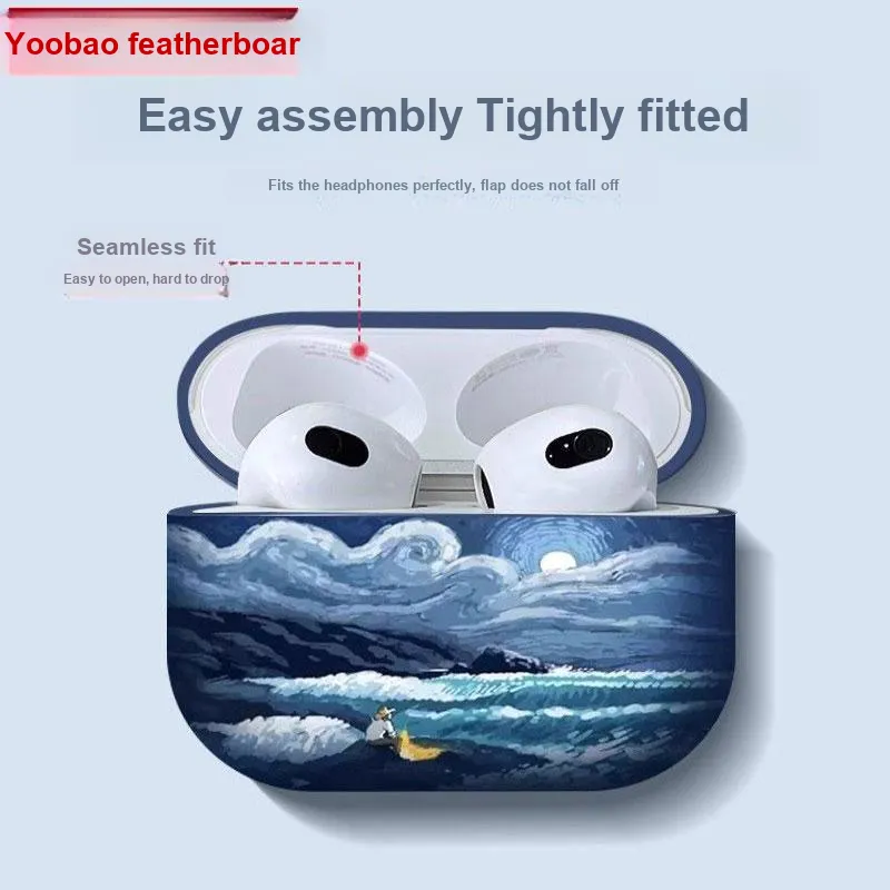 Yoobao Compatibility AirPods Full Collection TPU Matte Impact Resistant Cartoon Pattern Headphone Cases-2
