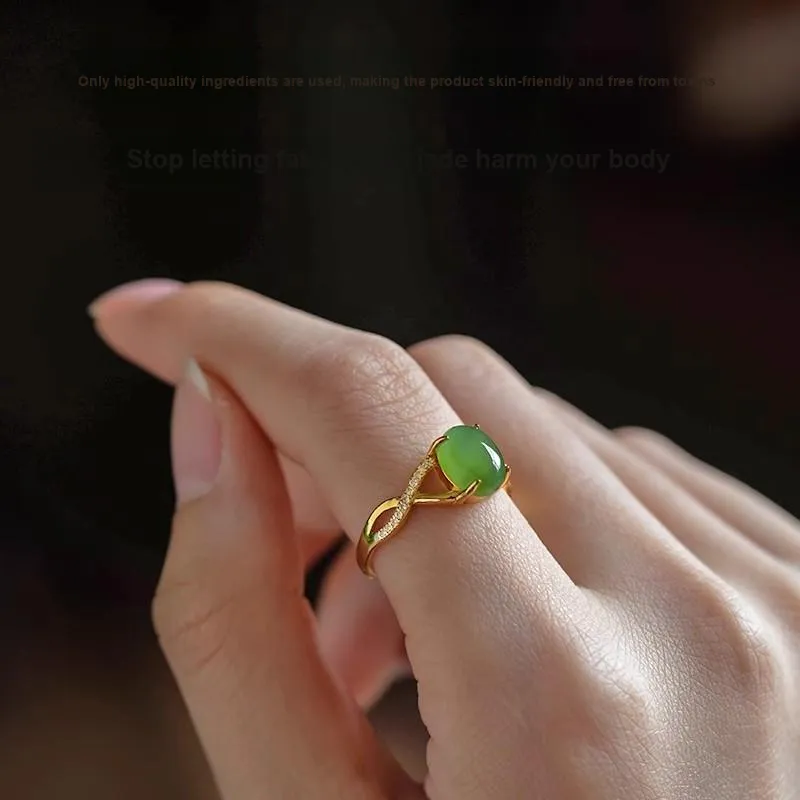 Andaozi Hetian Jade Rings Jasper Unisex-3