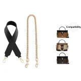 [Underarm Shoulder Strap 2-Piece Set]Black 65cm+Decorative Chain 45cm