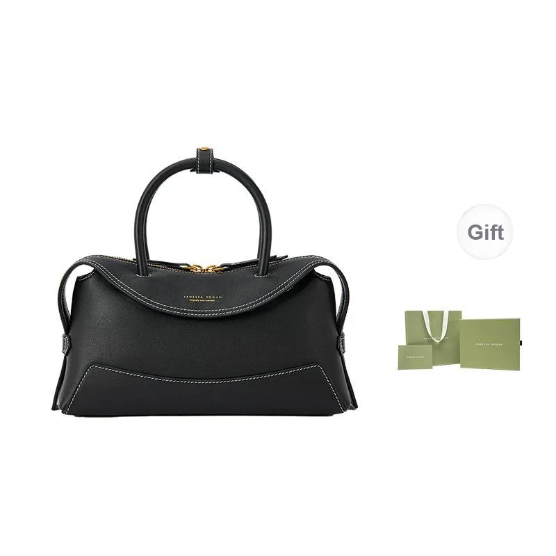VANESSA HOGAN Cow Leather Crossbody Handbag Women's Nut Brown/Shallow Beach White/Midnight Black-9