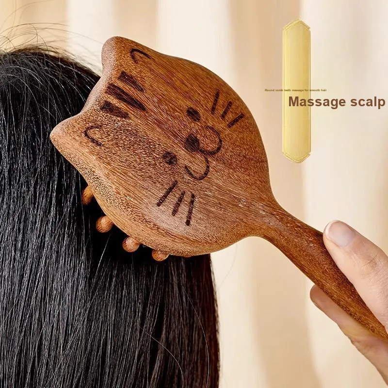 Future Maple Natural Sandalwood Massage Comb For Hair Care And Scalp Therapy Meridian Unblocking-6