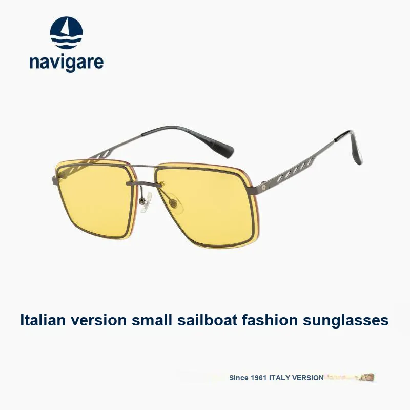 NAVIGARE Plate Frame Aviator Sunglasses Unisex-3