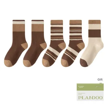 PLANDOO Mid Calf Socks Women's Shopping Bag 5 Pack