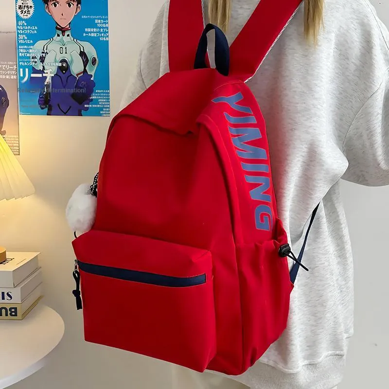 WICKBUEN Nylon Backpack Regular Unisex White/Black/Yellow/Red-7