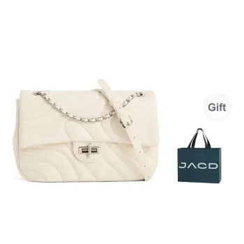 JACD PU One Shoulder Shoulder Bag Large Size Women's Milk White/Black