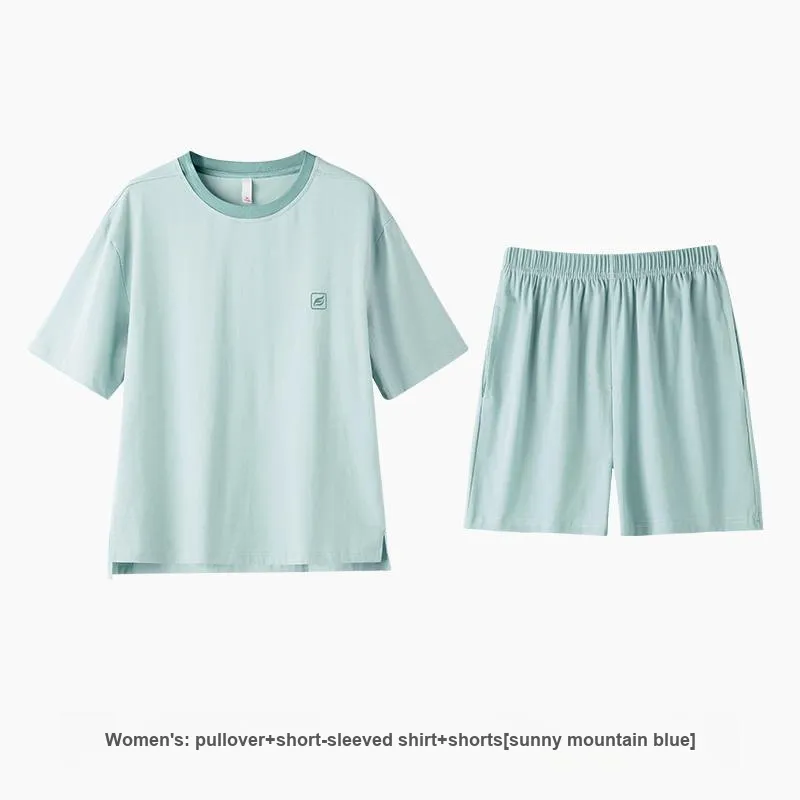 ZAO FU NIAO Pajama Set Women's Sunny Mountain Blue-1