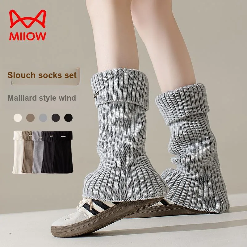 MIIOW Knee High Socks Women's Combo Set-8