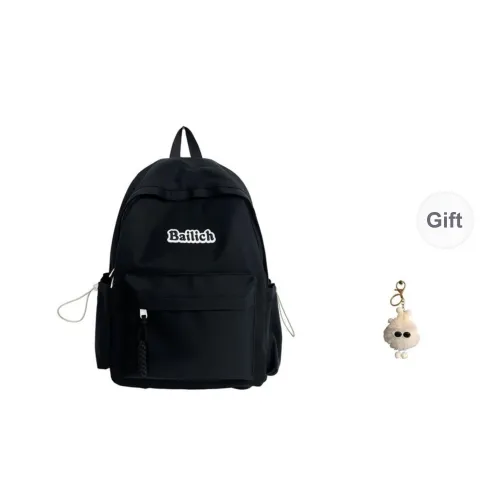 PULEWEI Composite Cloth Backpack Regular Unisex Black/Light Blue/Ecru/Pink/Green