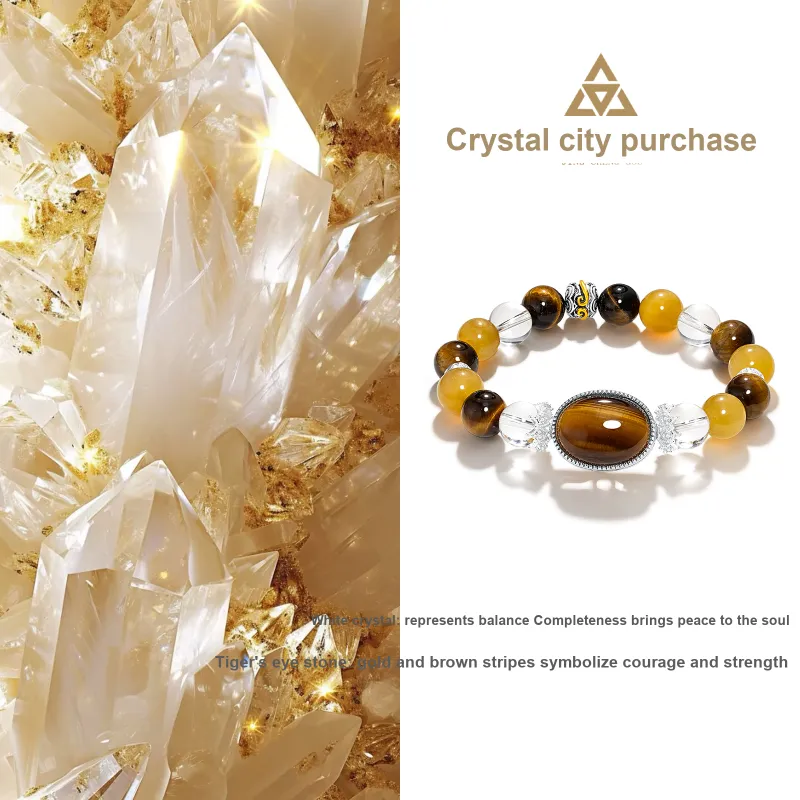 JINGCHENGGOU Tiger's Eye Stone Bracelets Unisex-1
