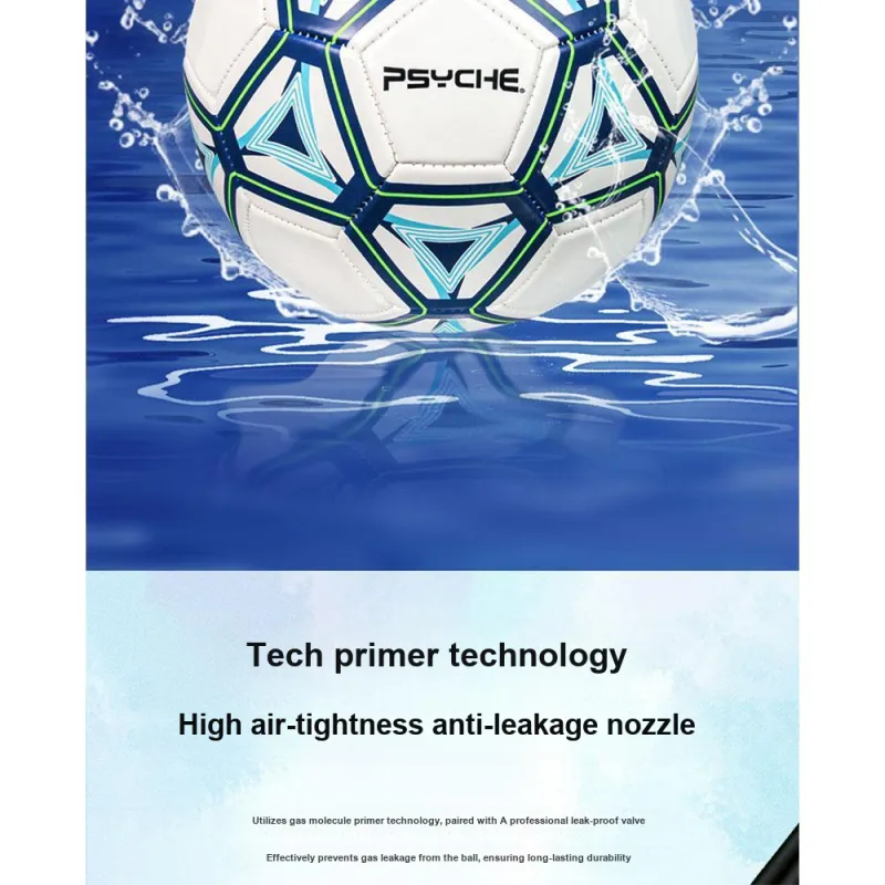 PSYCHE Size 5 Soccer PVC Machine Stitched Soccer Ball Unisex Green White-1