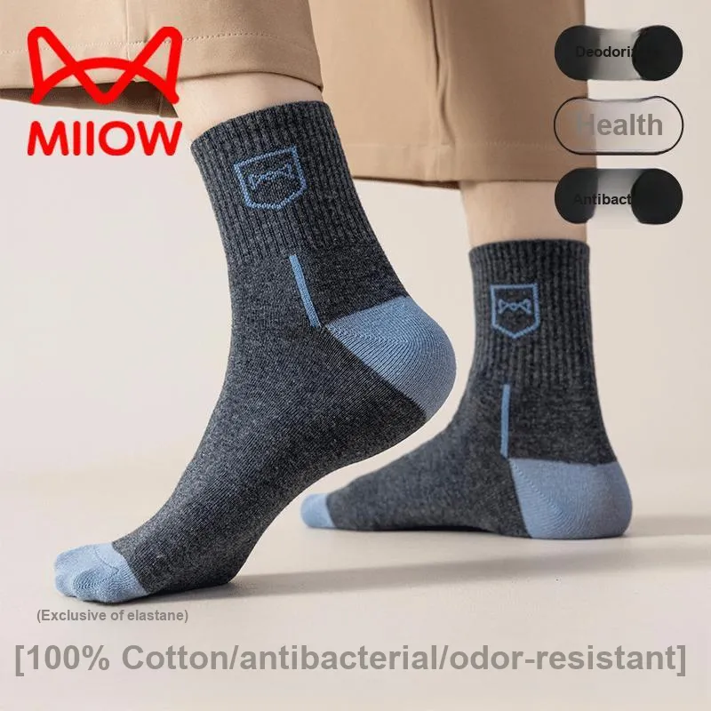 MIIOW Mid Calf Socks Men's 5 Pack-24