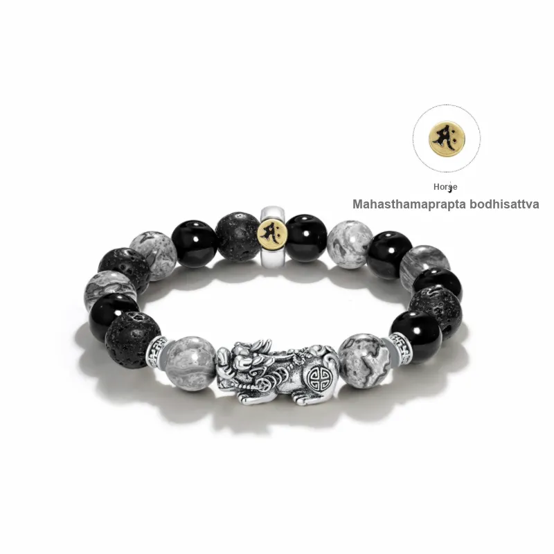 TANGSHU Map Stone Wealth And Good Luck Beaded Bracelet Unisex-17