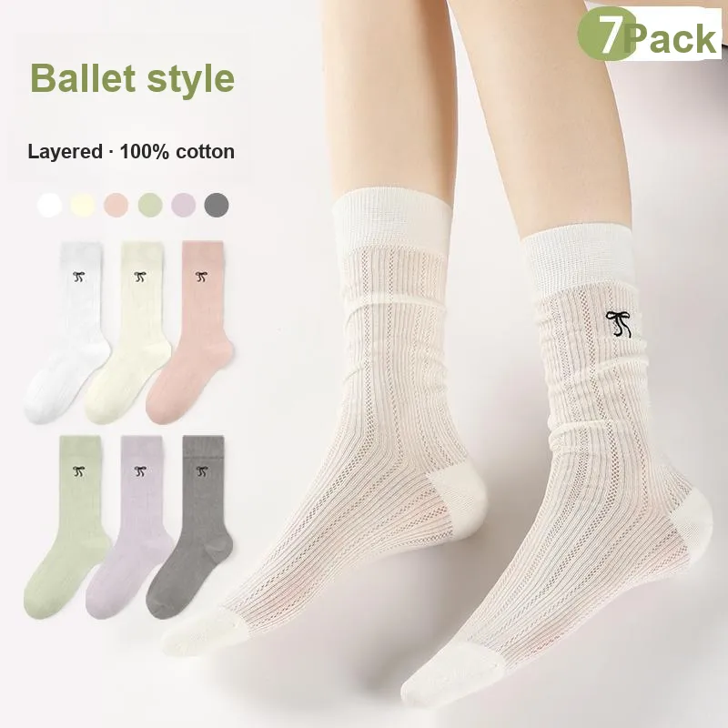 MIIOW Trend Party Series Mid-Calf Socks Women's Shopping Bag 5 Pack-21