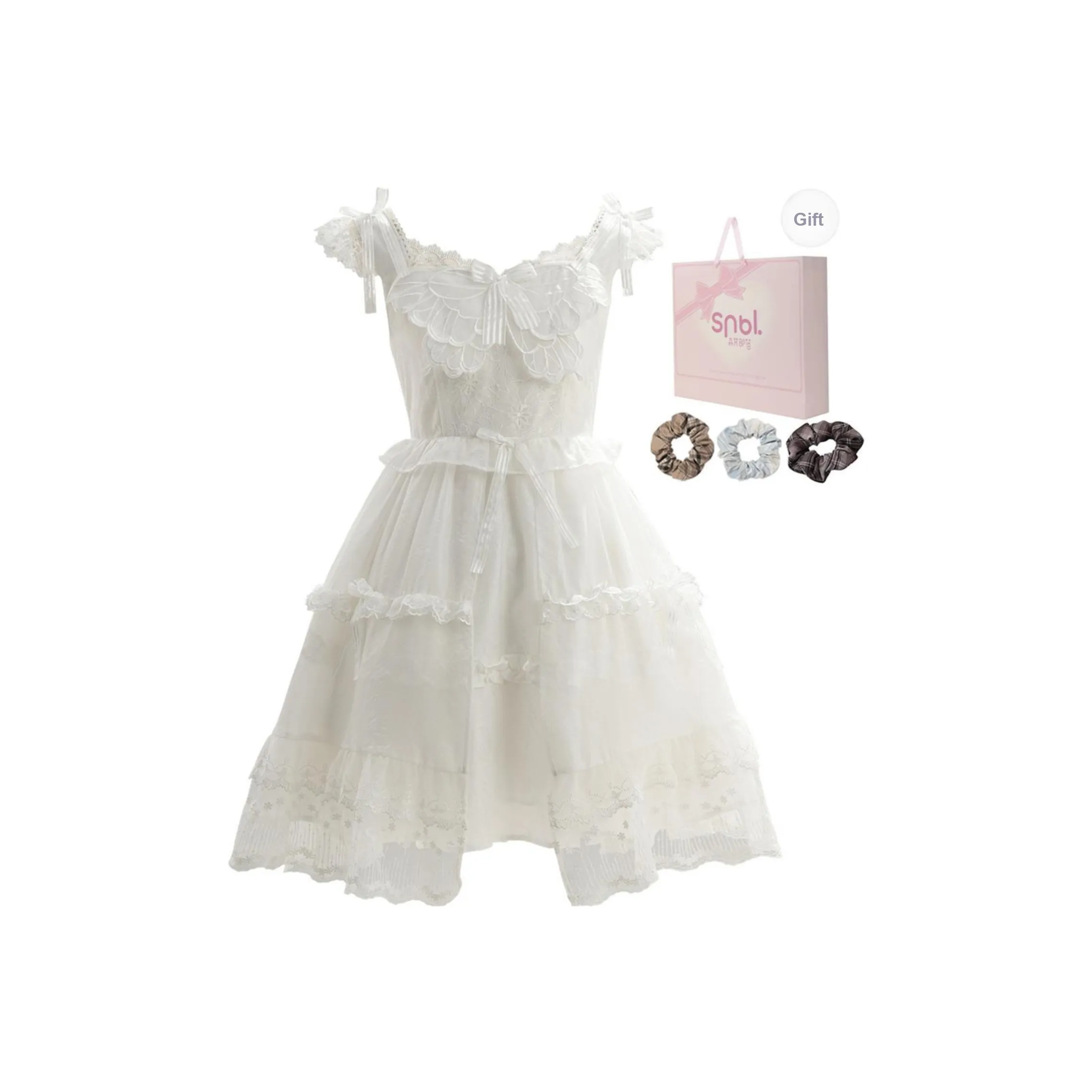 SNBL Slip Платье Бабочка Koi Женское Белое