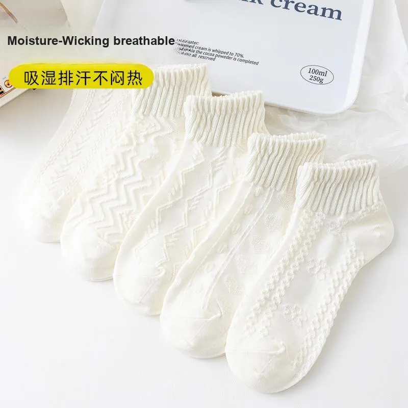 XIA.WA.ZHI.XIU Ankle Socks Women's Shopping Bag 5 Pack-2