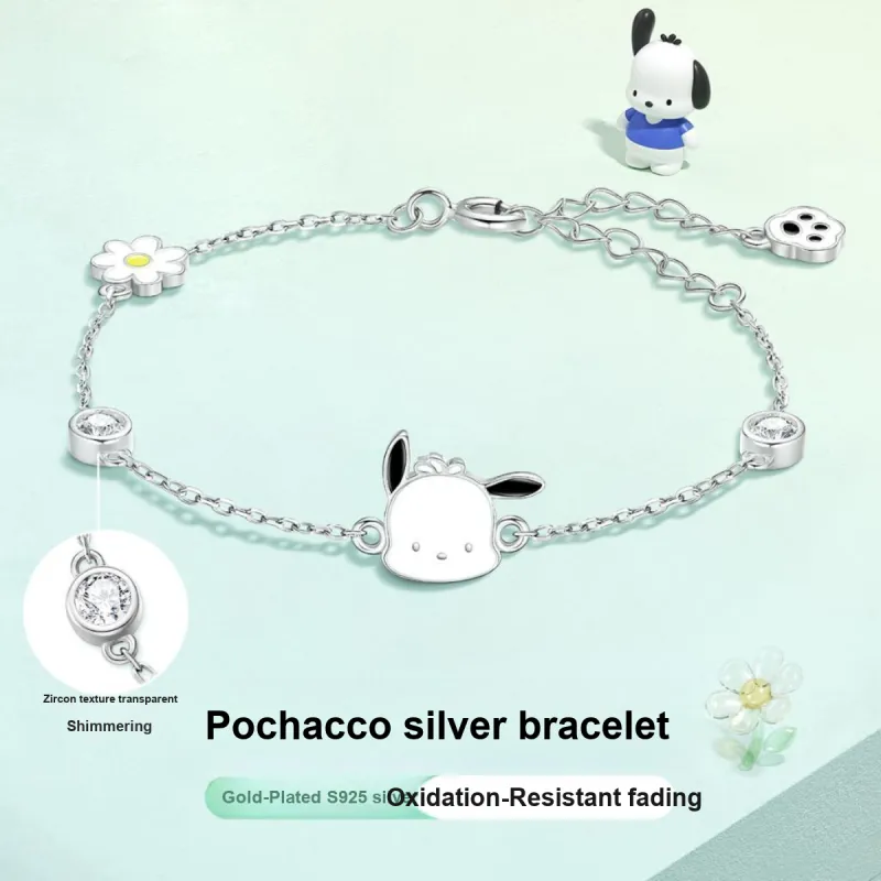 Sanrio S925 Silver Unique Silver Bracelet, Exquisite Box Women's-3