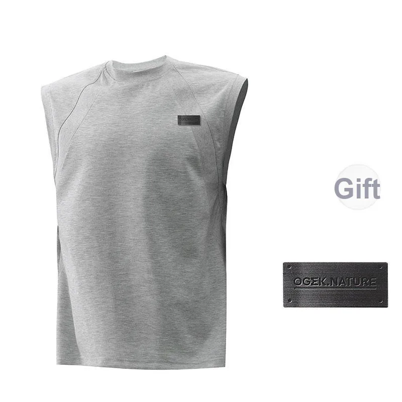 OGEK Tank Top Unisex Light Gray Comes With Random Tank Top+Brooch-6