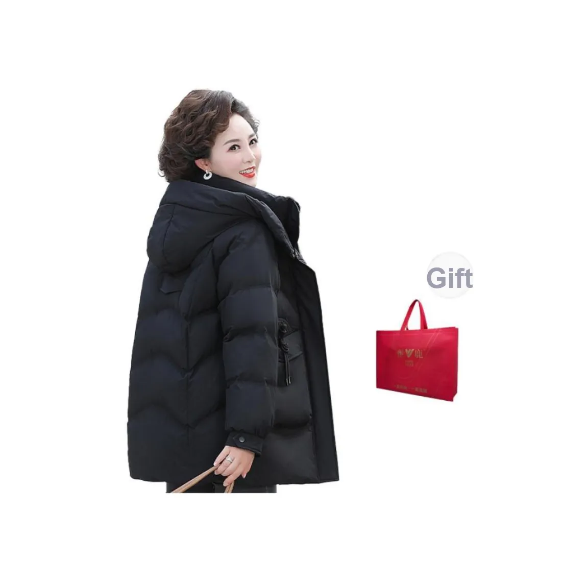 Yalu Extreme Cold White Duck Down Mother's Set Mid To Elderly Winter Down Jacket Women's
