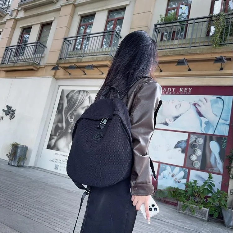 GELANDAI Fabric Backpack Unisex Black/Ecru/Apricot-1