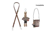 (Dark Brown Plain Weave Silver-Tone Buckle) Shoulder Strap 90-120cm+Silver-Tone Buckle Brown Bunny Doll