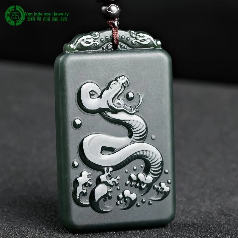 WANYUHUN Hetian Jade Pendants Green Jade Unisex-32