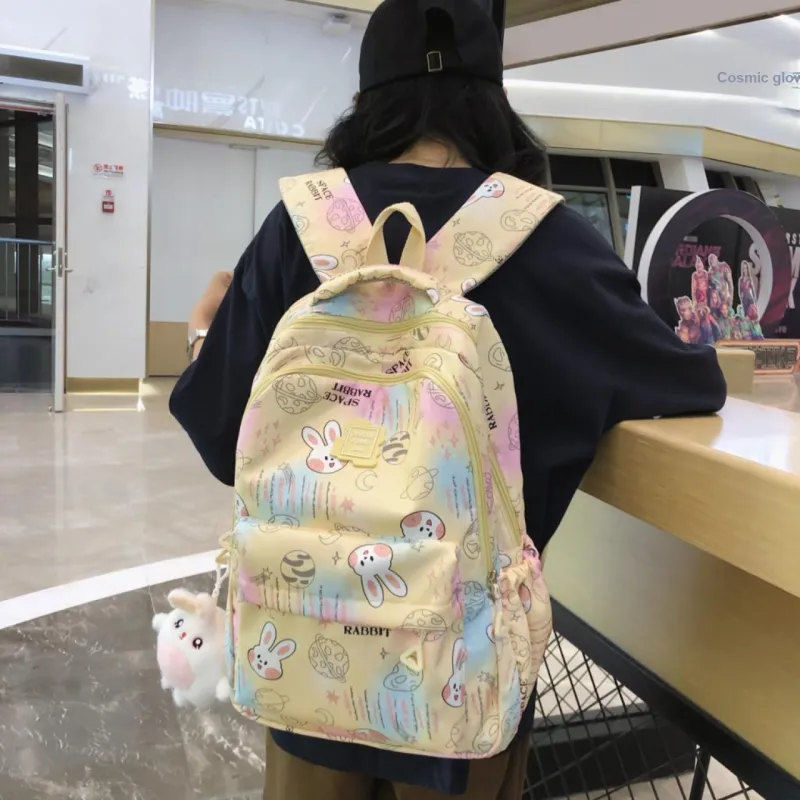URBAN FOREST Nylon Backpack Regular Women's Pink, Violet, Yellow, Green, Sky Blue-14