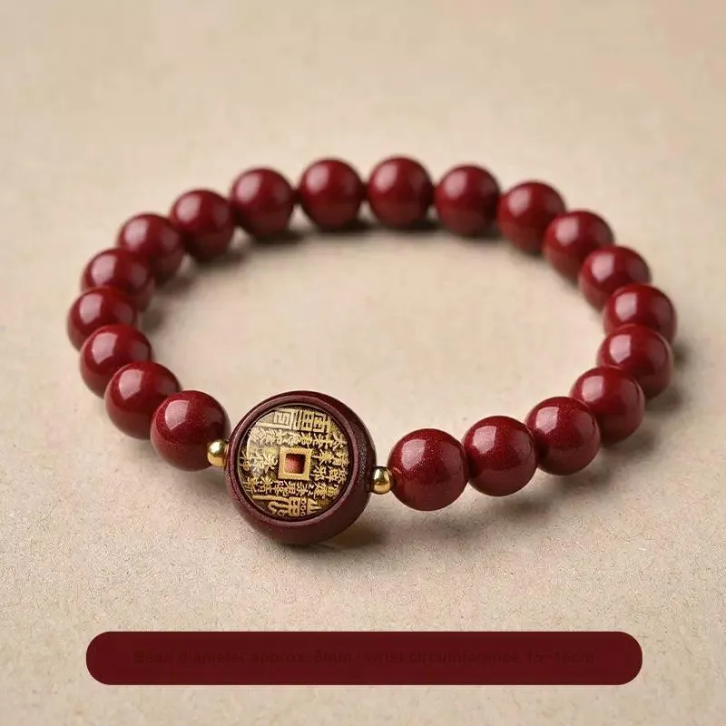 WUMZK Reconstructed Cinnabar Bracelets Unisex-5