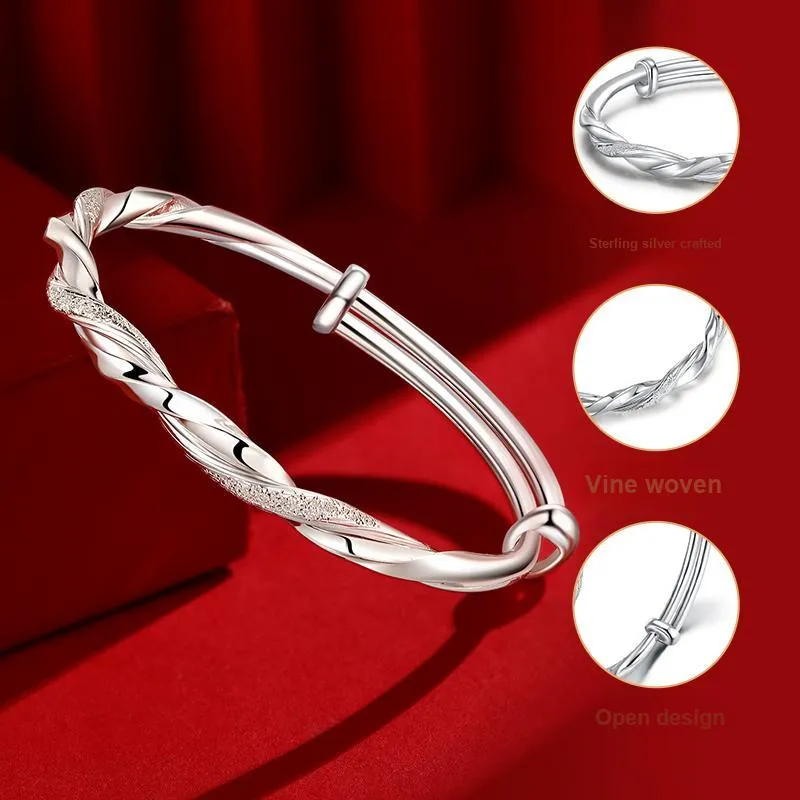 CHOW TAI SENG 990 Fine Silver Bangles Women's-1