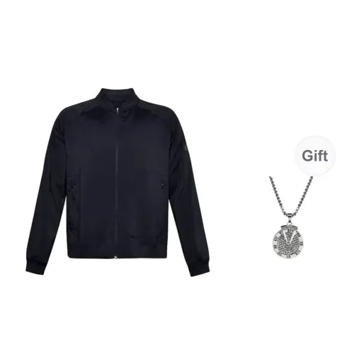 Under Armour Warmup Jackets Coats Men's Black Comes With Necklace