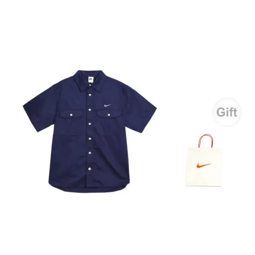 Nike Shirts Men Deep Navy Blue With Gift Bag