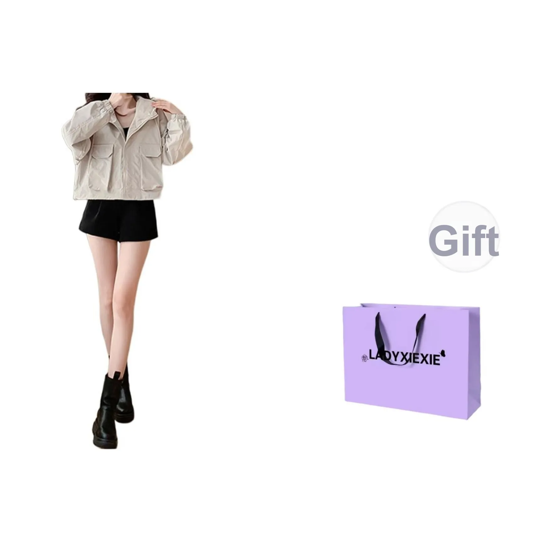 LADYXIEXIE Cropped Coat Women's