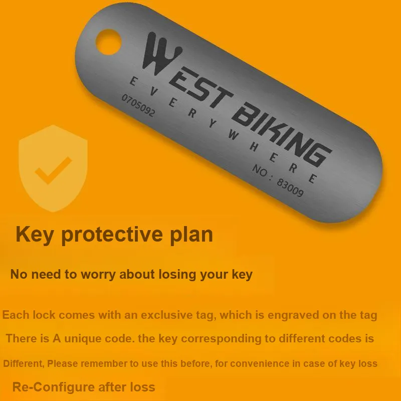 WEST BIKING Bicycle Locks Chain Lock-3
