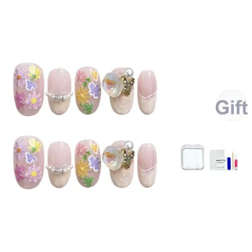 JINGCHANXUE Весенний Летний Ручной Плавный Маленький Цветок Фальшивая Погоня Овальная Французская Нюдовый Стиль Instagram 14 мм