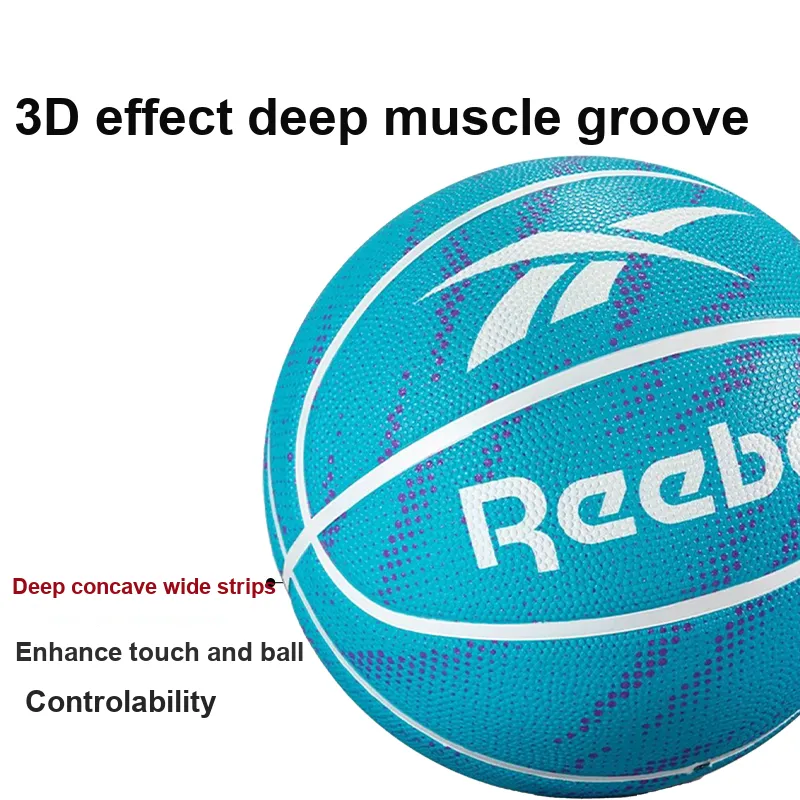 Reebok Rubber Basketball Lake Blue Size 7 Training Match Unisex-9