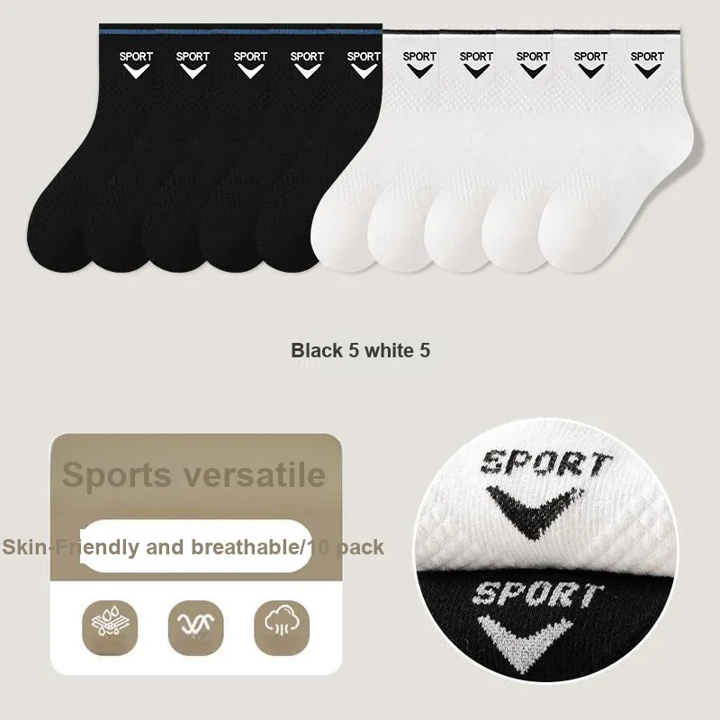 KJ Mid Calf Socks Men's Box Of 10 Packs Mixed Color-14