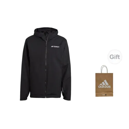 Adidas Windbreaker Jackets Men Black Gift Bag Included