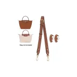 (Brown Gold Buckle) Adjustable[Width]Cow Leather Shoulder Strap Set
