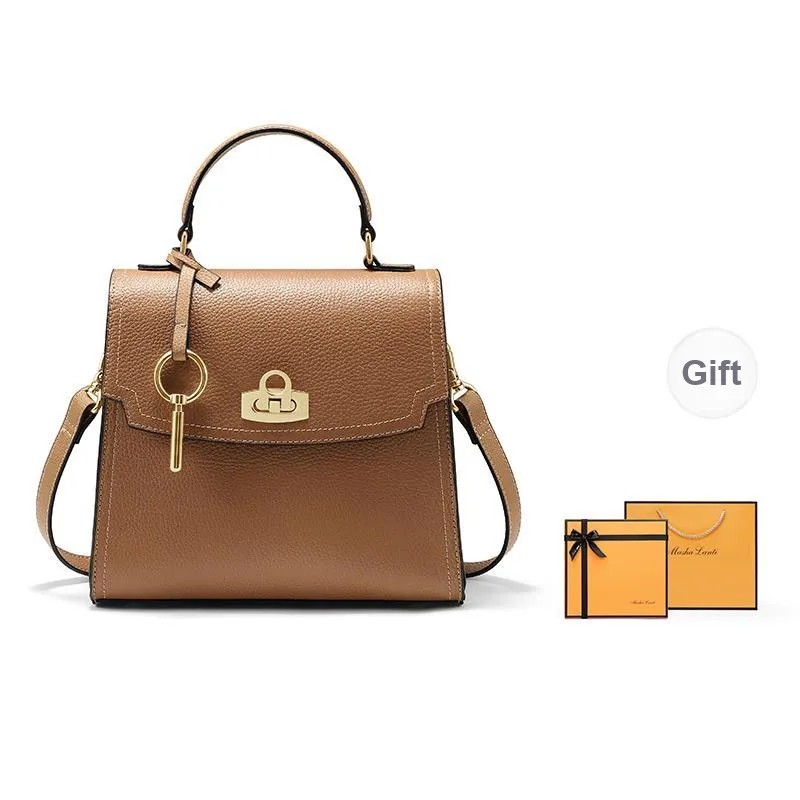 MashaLanti Cow Leather Synthetic Leather Mom Bag Crossbody Bag Shoulder Bag Handbag Regular Women's Brown-0