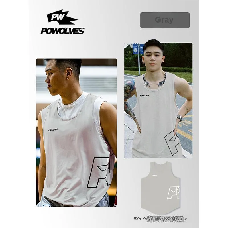 Powolves Tank Tops Unisex Gray-2