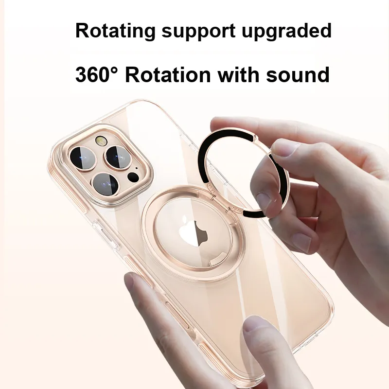 MOWEITU 360 Degree Rotating Stand Phone Cases Compatibility IPhone13ProMax/14/15 Solid Color-16