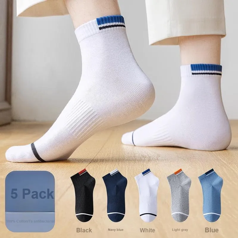 H YXIANG Mid Calf Socks Unisex 5 Pack-1