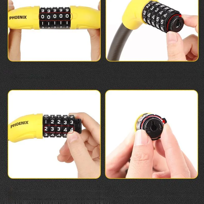 PHOENIX Bicycle Locks Alloy Steel PVC Shell U-Lock-1