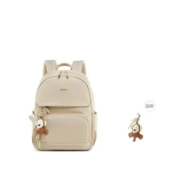 Teenmix Polyester With Synthetic Leather Backpack Medium Size Women's Black/Ecru